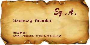 Szenczy Aranka névjegykártya