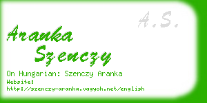 aranka szenczy business card